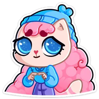🥺 sticker, gato, dibujos animados, lindo, animal, kawaii telegram sticker