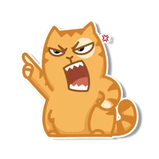 😡 gato, enojado, dibujos animados, pegatina telegram sticker