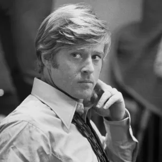 〰 Robert Redford Robert Redford, Schauspieler, Porträt, Schwarzweiß, Promi, Mann, Klassiker whatsapp sticker