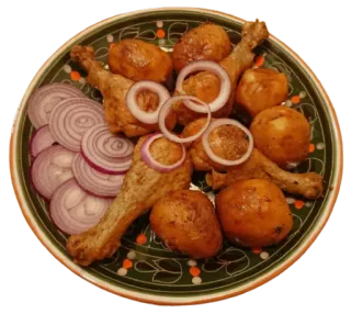 🍽 курица, картофель, лук, еда, блюдо, еда telegram sticker