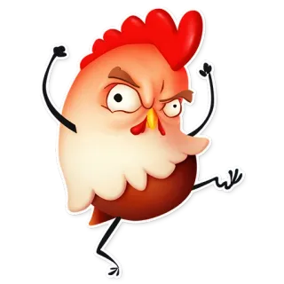 😡 Pollo cartone animato, Arrabbiato, Gallo, Animale cartone animato, Divertente, Umorismo telegram sticker