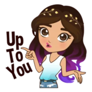 🤷‍♀️ Up to You cartoon, girl, cute, pointing, shrugging telegram sticker