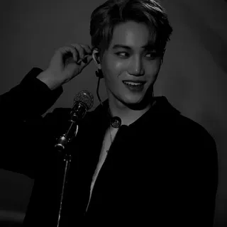 🖇 singer, man, microphone, kpop, music, portrait telegram sticker