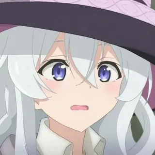 🍃 anime, witch, girl, purple eyes, hat telegram sticker