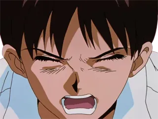 😵 Shinji Ikari Neon Genesis Evangelion Anime, Colère, Cri, Evangelion, Shinji, Ikari telegram sticker