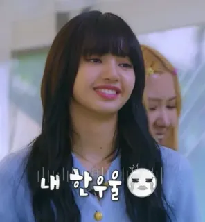 🌟 내 한우울 wanita, K-pop, Blackpink, Lisa, sedih, menangis telegram sticker