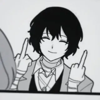 ⛓ Anime, Doigt d'honneur, Geste, Personnage, Dessin animé, Art whatsapp sticker