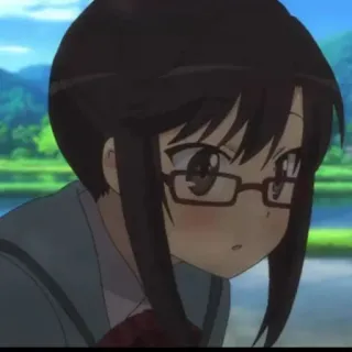 🌈 Anime, Mädchen, Brille, süß, Schulmädchen whatsapp sticker