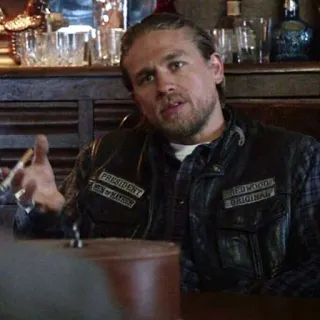 😏 Jax Teller Sons of Anarchy biker, motorcycle club, president, SOA, leather vest telegram sticker
