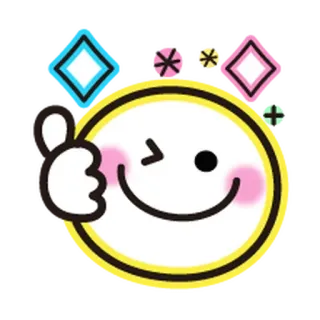 ❤️ emoji, smiley face, happy, wink, thumbs up, cute, kawaii whatsapp sticker