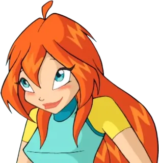 ☺️ Bloom Winx Club fada, desenho animado, magia, animado, menina telegram sticker