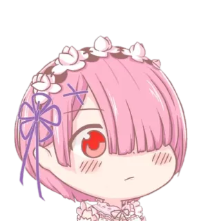 😐 Ram Re:Zero Anime, Ram, Re Zero, Chibi, Süß telegram sticker
