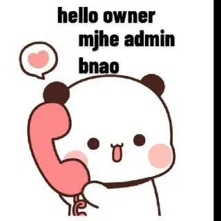 📞 hello owner
mjhe admin
bnao panda, cartoon, cute, phone, hello, admin whatsapp sticker