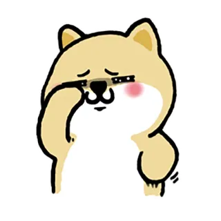 😌 狗, 哭, 悲伤, 情绪, 卡通, 可爱 whatsapp sticker