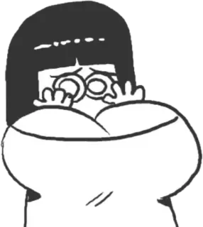 🙈 cartoon, character, woman, shocked, eyes, hands telegram sticker