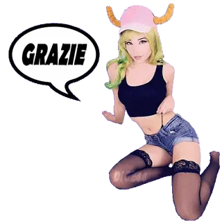 😀 GRAZIE obrigado, italiano, cosplay de anime, fantasia, cosplay telegram sticker