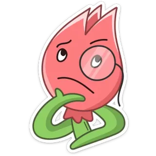 🧐 flower, monocle, thinking, plant, sticker telegram sticker