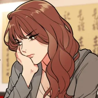 🧶 woman, cartoon, thinking, bored, sad, art telegram sticker