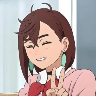 😁 Anime, Mädchen, Frieden, Süß, Lächeln telegram sticker