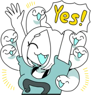 🙌 Yes! cartoon, character, yes, positive, cute, illustration telegram sticker