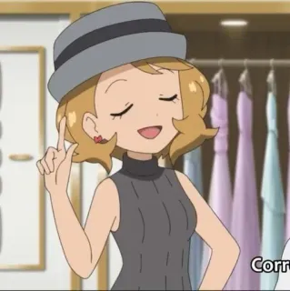 👌 Serena Pokémon Corr Аниме, Серена, Покемон, Шляпа, Платье whatsapp sticker
