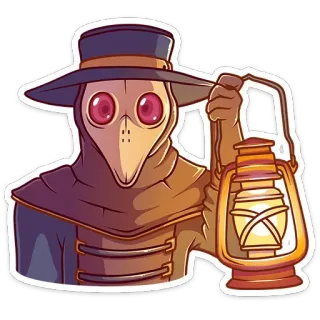 💡 Чумной доктор, Фонарь, Маска, Исторический, Эпидемия telegram sticker