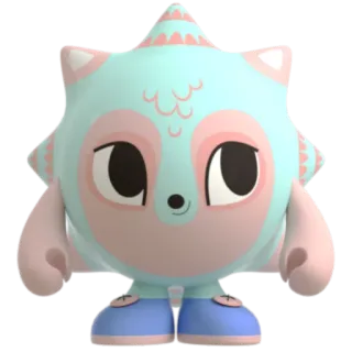 🦔 สติกเกอร์, น่ารัก, การ์ตูน, สัตว์ประหลาด, สีชมพู, สีฟ้า telegram sticker