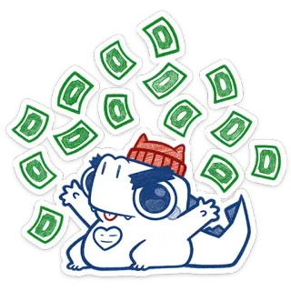 💸 money, cartoon, animal, character, illustration telegram sticker