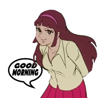 🛏 GOOD MORNING Аниме, Мультфильм, Девушка, Доброе утро, Приветствие whatsapp sticker