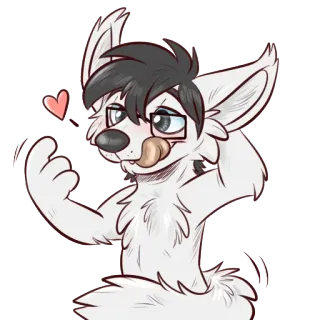 😏 Furry, Antropomórfico, Lobo, Desenho animado, Cachorro, Coração telegram sticker