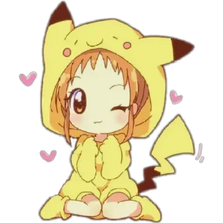 😍 Pikachu Pokemon pikachu, pokemon, anime, kawaii, lindo, corazón, dibujos animados whatsapp sticker