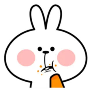 😕 lapin, lapinou, manger, carotte, dessin animé, mignon, animal telegram sticker