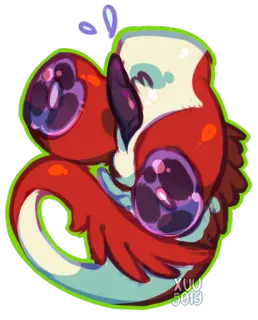 🌚 животное, существо, мультфильм, искусство, персонаж, рисунок telegram sticker