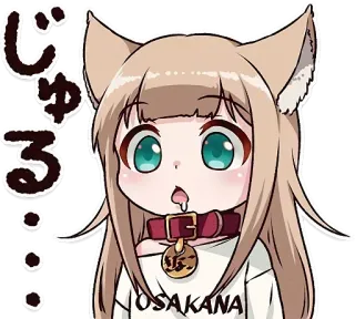 ✨ じゃる Аниме, Девушка-кошка, Кавай, Милый, Чиби, Японский whatsapp sticker