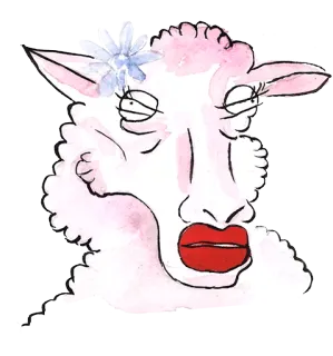 😍 cừu, động vật, hoạt hình, màu nước, hoa, hài hước, dễ thương telegram sticker