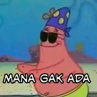 😈 Patrick Star Spongebob Squarepants MANA GAK ADA патрик стар, спанч боб, мультфильм, смешной, мем telegram sticker