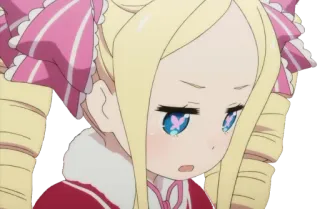 😞 Beatrice Аниме, Милый, Блондинка, Цундере, Спиральные локоны, Ленты telegram sticker