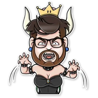 😤 боузер, корона, рога, мультфильм, персонаж, смешной telegram sticker
