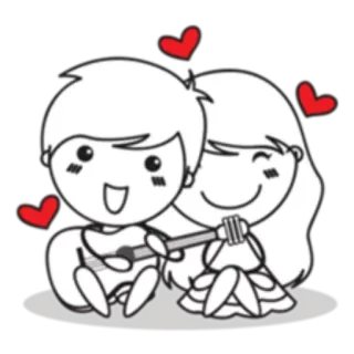🎧 Kartun, Cinta, Hati, Pasangan, Romansa, Lucu whatsapp sticker