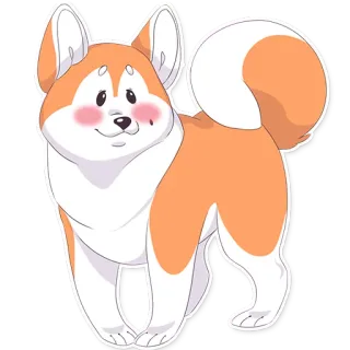 😊 dog, akita, cute, animal, pet telegram sticker