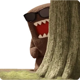 💬 Domo 도모, 선글라스, 나무, 괴물, 귀여운 telegram sticker