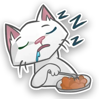 😴 cat, sleeping, sleepy, food, pet, cartoon, animal, cute telegram sticker