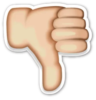 👎 Polegar para baixo, Não gosto, Ruim, Negativo, Emoji, Gesto de mão telegram sticker