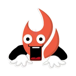 😮 feu, flamme, dessin animé, autocollant, personnage telegram sticker