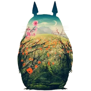 🌸 Totoro totoro, anime, foresta, natura, fantasy, fiori di ciliegio telegram sticker