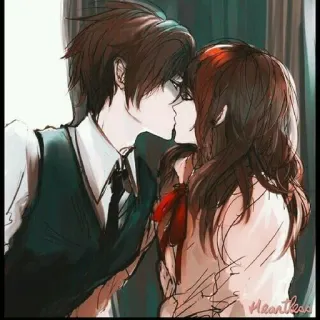 💗 Anime, Beijo, Romance, Casal, Amor telegram sticker
