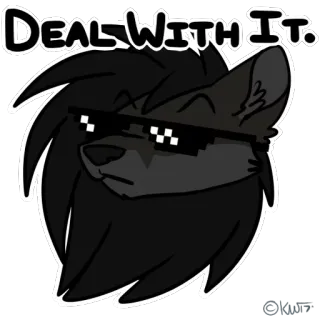 😎 DEAL WITH IT. lida com isso, meme, legal, óculos de sol, lobo, cachorro telegram sticker