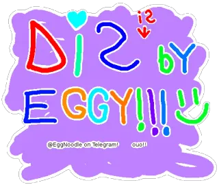 💖 Diz by EGGY!!! kreskówka, naklejka, bazgroły, sztuka, słodkie, telegram whatsapp sticker