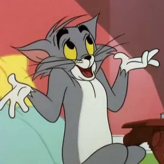 😅 Tom Cat Tom and Jerry desenho animado, gato, dar de ombros, pergunta telegram sticker