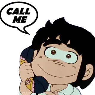 📞 CALL ME call, phone, communication, cartoon, anime, character, request telegram sticker